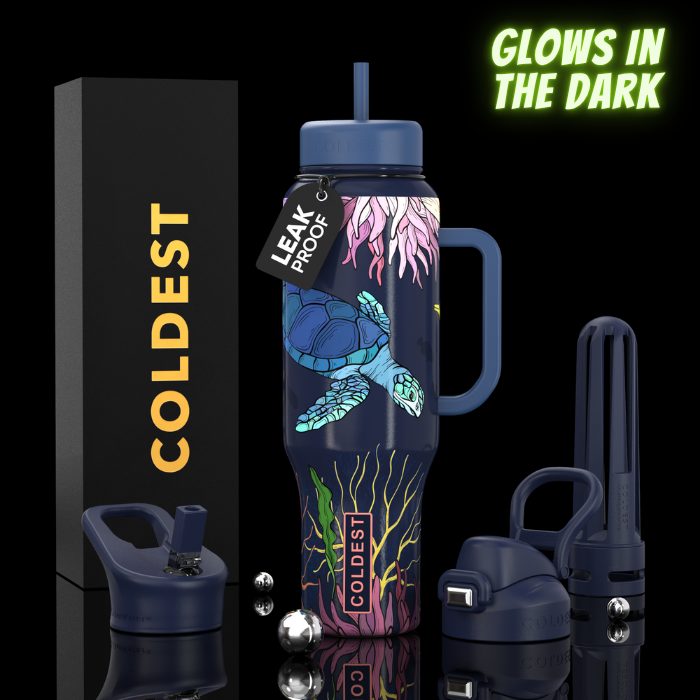 COLDEST 46oz Leakproof Insulated Tumbler with 3 Lids