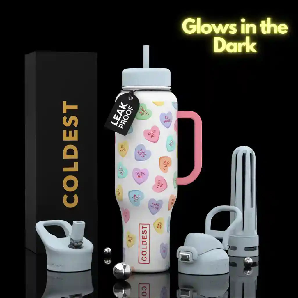 COLDEST 46oz Leakproof Insulated Tumbler with 3 Lids