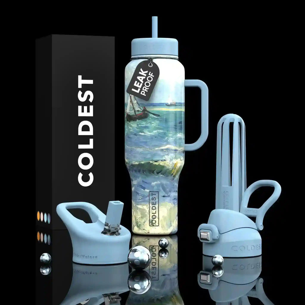 COLDEST 46oz Leakproof Insulated Tumbler with 3 Lids