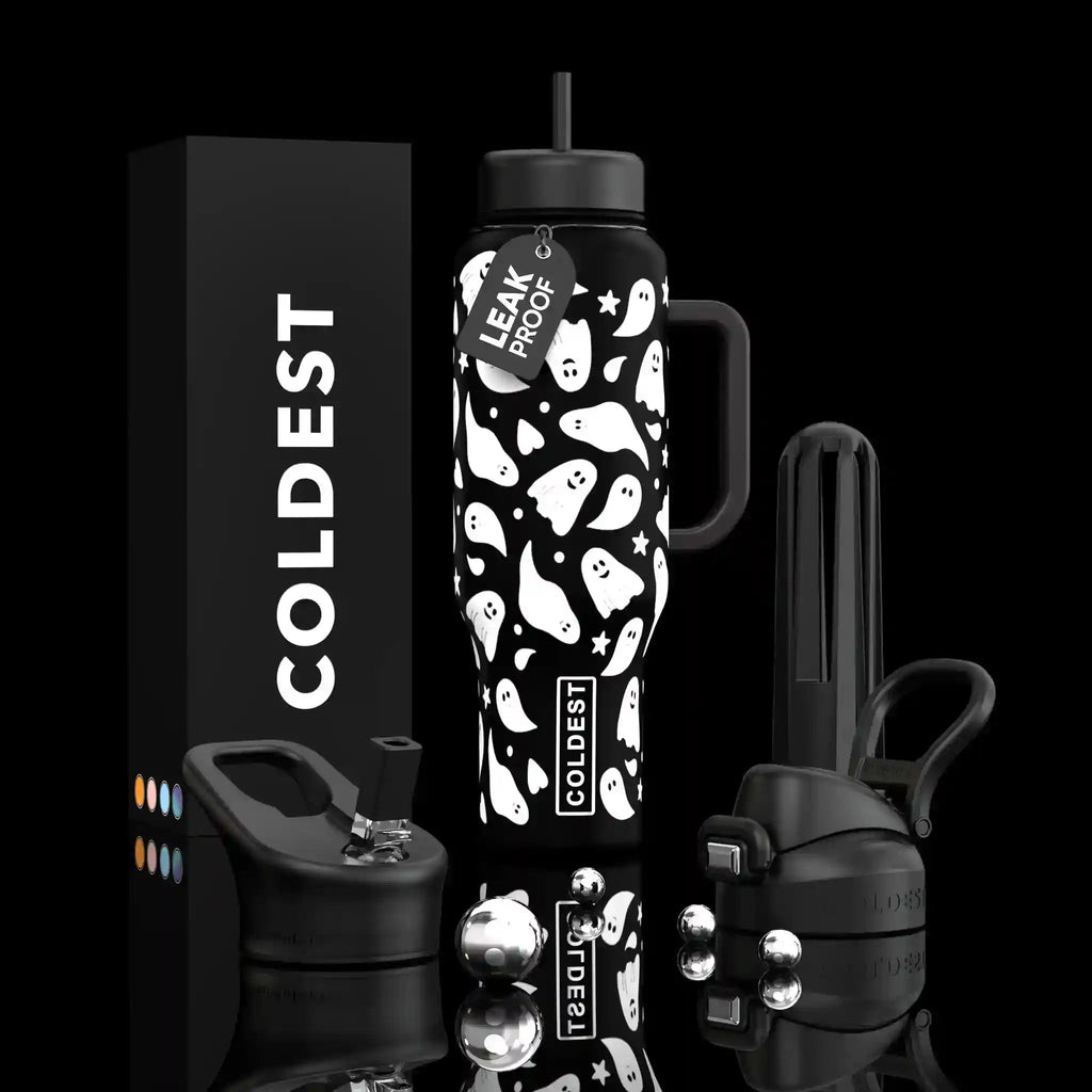 COLDEST 46oz Leakproof Insulated Tumbler with 3 Lids