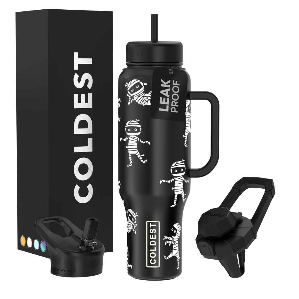COLDEST 46oz Leakproof Insulated Tumbler with 3 Lids
