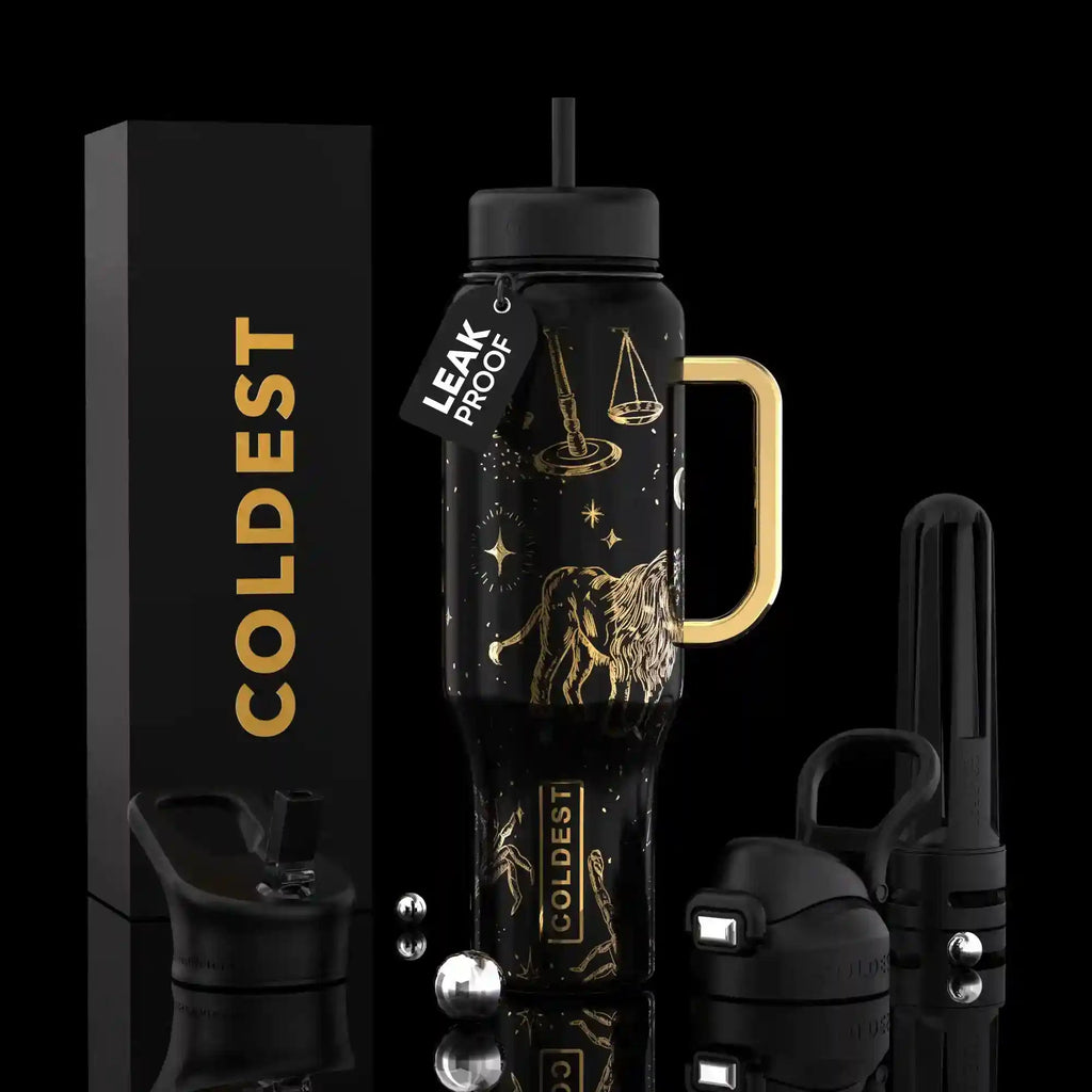 COLDEST 46oz Leakproof Insulated Tumbler with 3 Lids