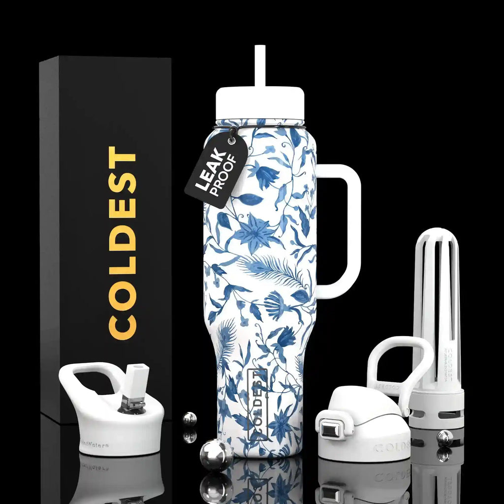 COLDEST 46oz Leakproof Insulated Tumbler with 3 Lids
