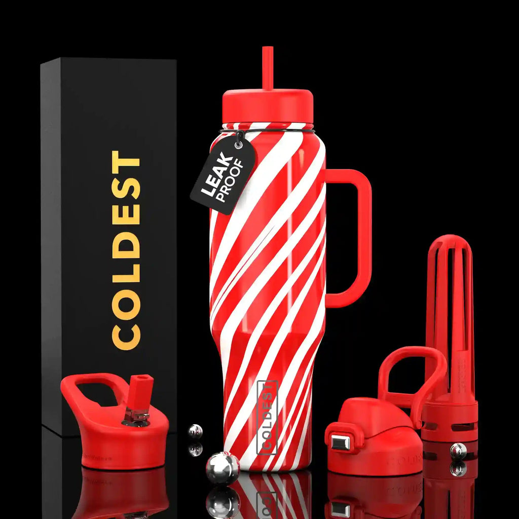 COLDEST 46oz Leakproof Insulated Tumbler with 3 Lids
