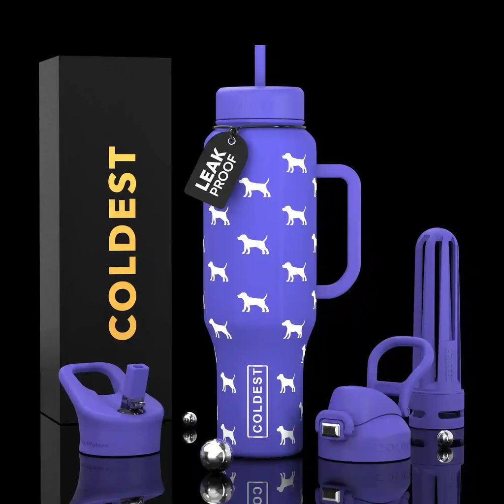 COLDEST 46oz Leakproof Insulated Tumbler with 3 Lids