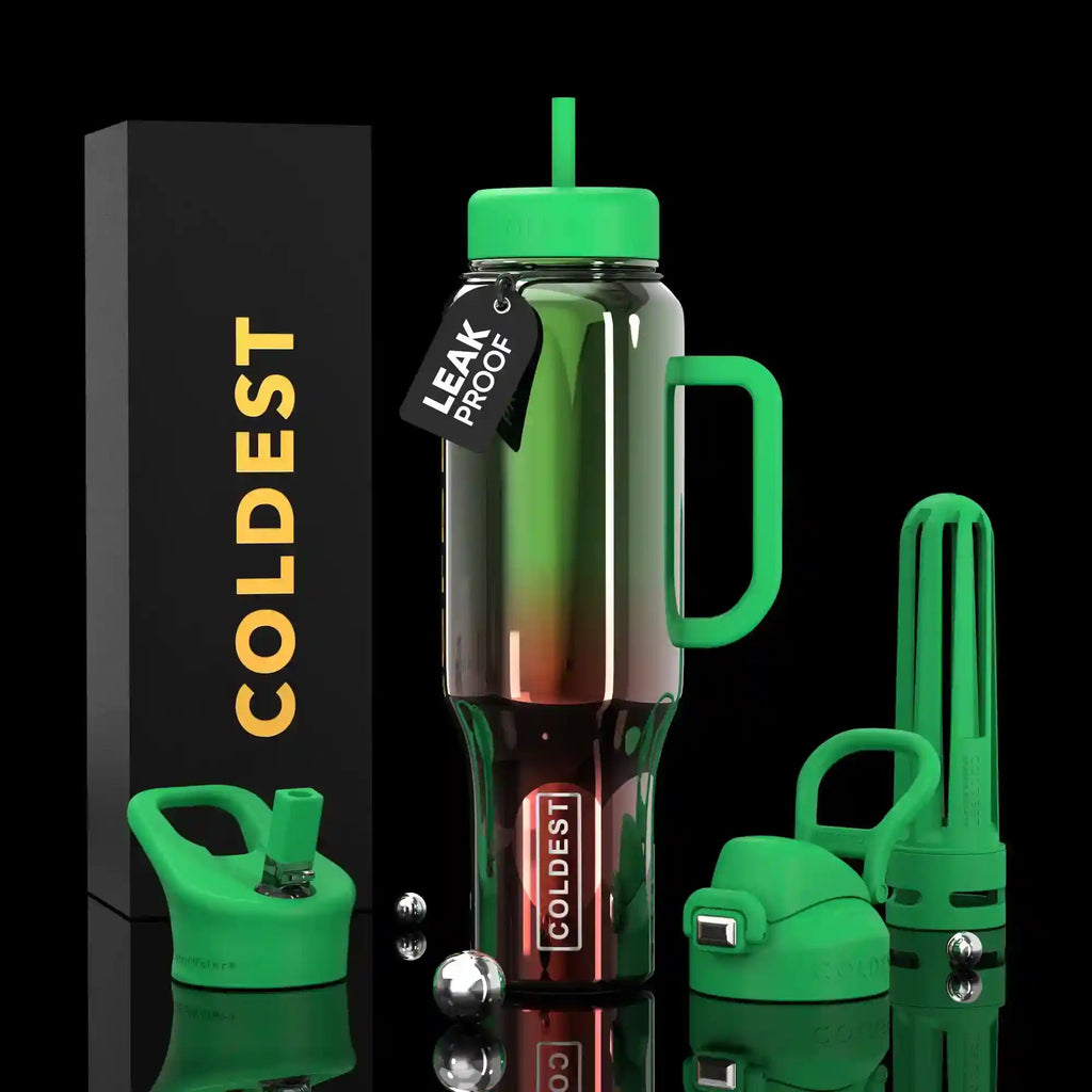 COLDEST 46oz Leakproof Insulated Tumbler with 3 Lids