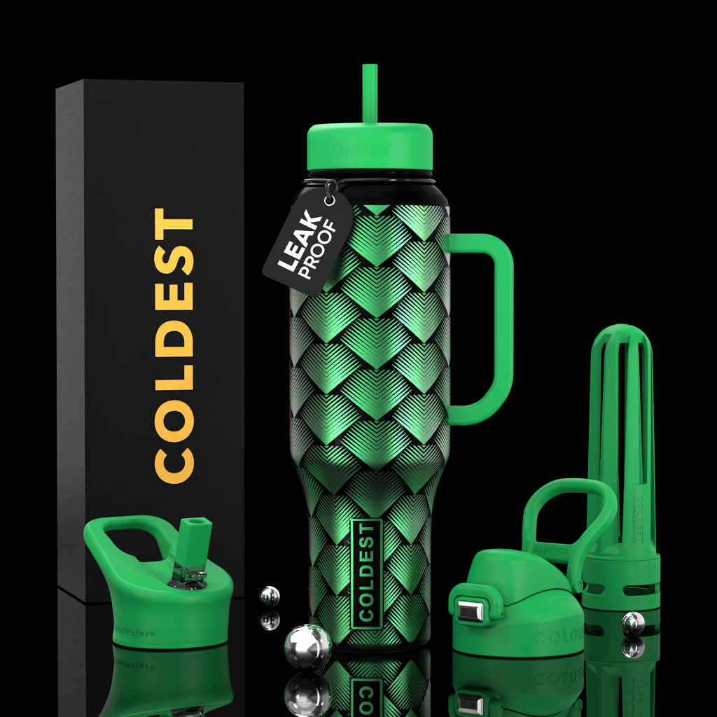 COLDEST 46oz Leakproof Insulated Tumbler with 3 Lids