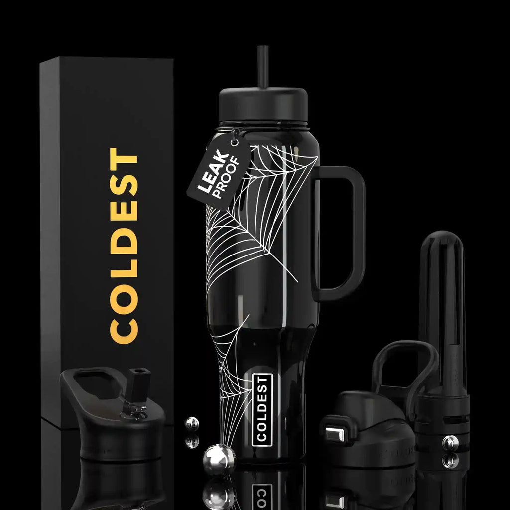 COLDEST 46oz Leakproof Insulated Tumbler with 3 Lids