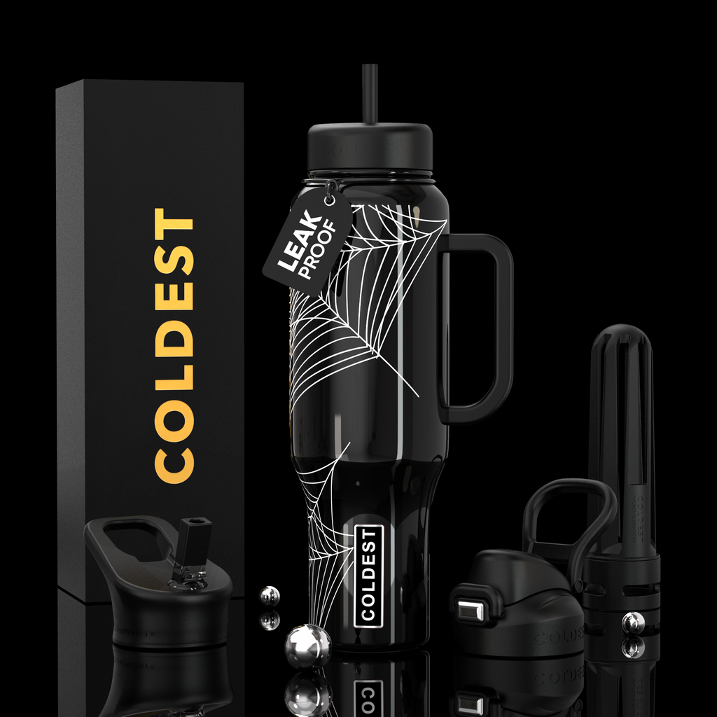 COLDEST 46oz Leakproof Insulated Tumbler with 3 Lids