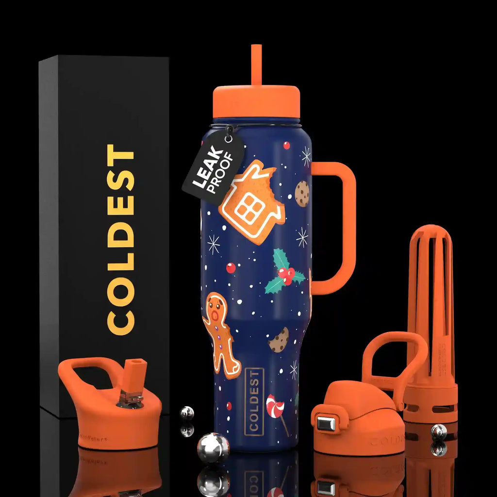 COLDEST 46oz Leakproof Insulated Tumbler with 3 Lids