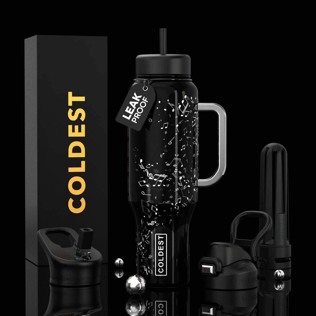 COLDEST 46oz Leakproof Insulated Tumbler with 3 Lids