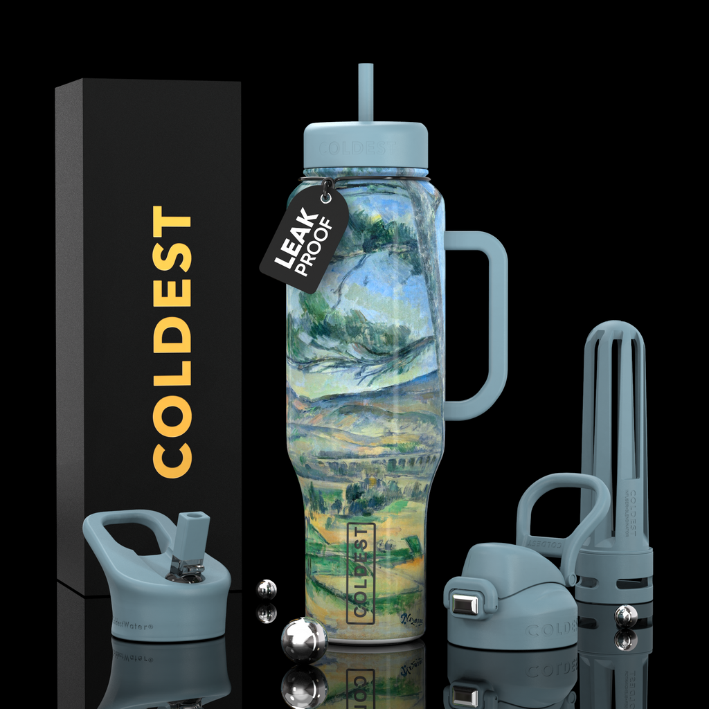 COLDEST 46oz Leakproof Insulated Tumbler with 3 Lids