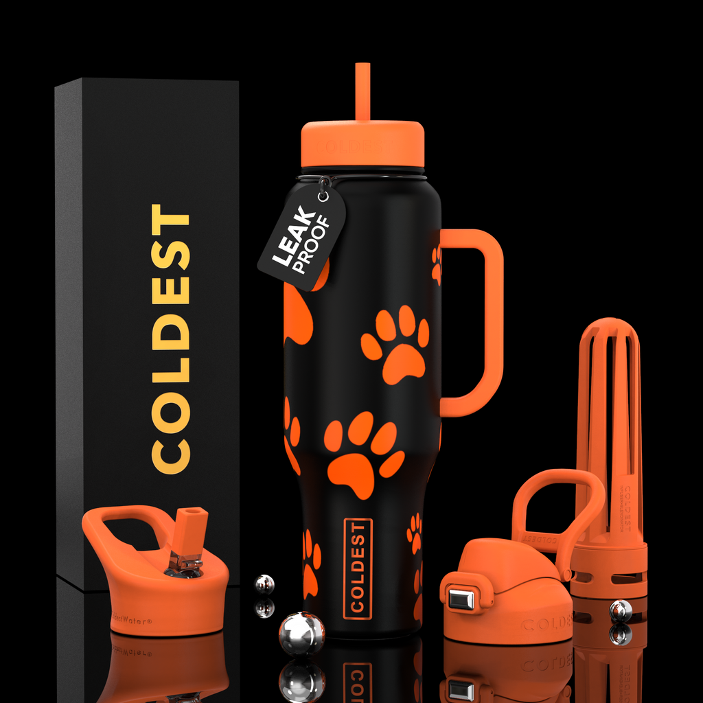 COLDEST 46oz Leakproof Insulated Tumbler with 3 Lids