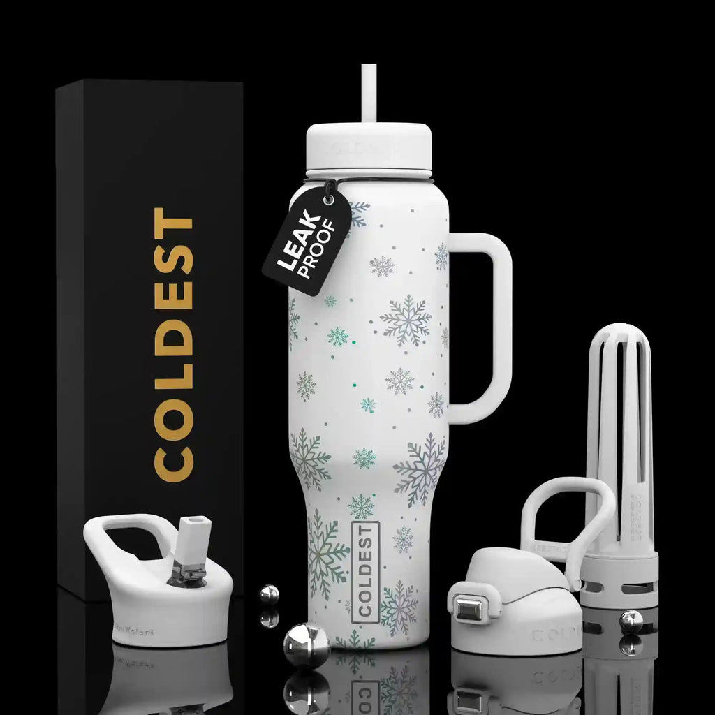COLDEST 46oz Leakproof Insulated Tumbler with 3 Lids