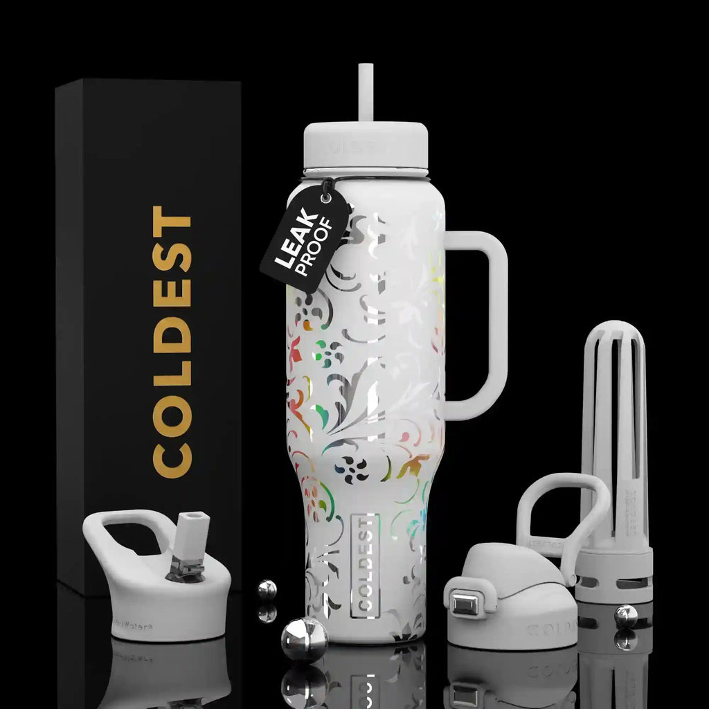 COLDEST 46oz Leakproof Insulated Tumbler with 3 Lids