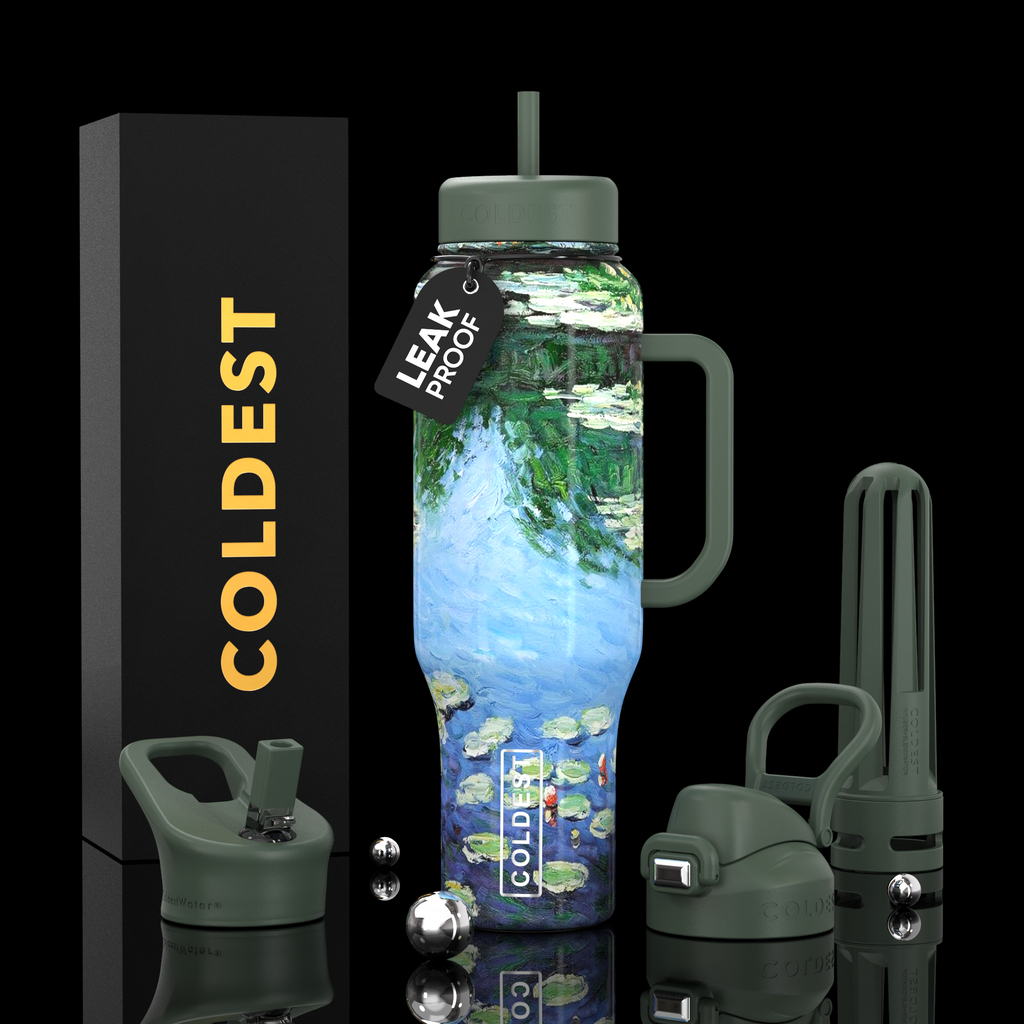 COLDEST 46oz Leakproof Insulated Tumbler with 3 Lids