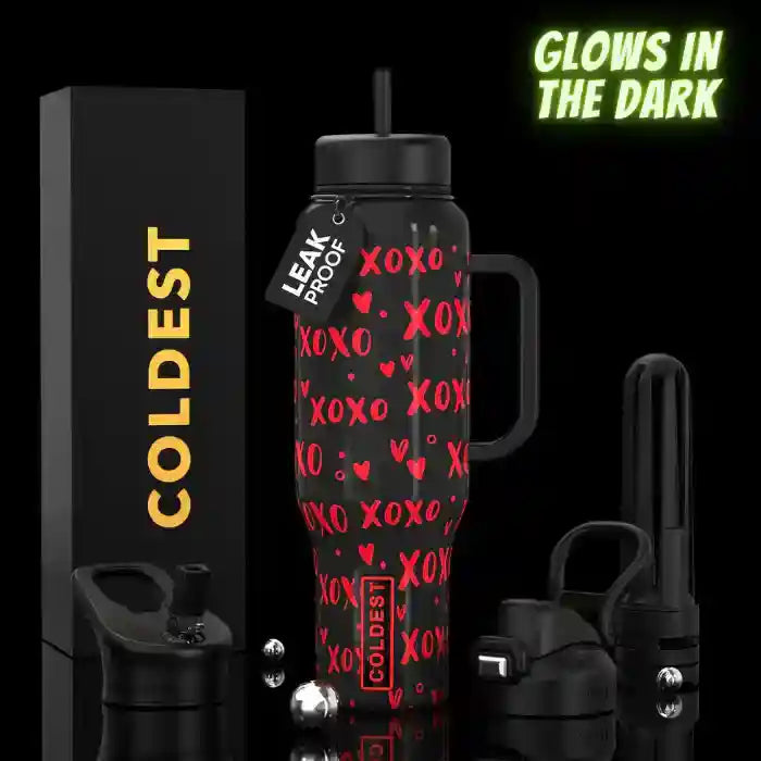 COLDEST 46oz Leakproof Insulated Tumbler with 3 Lids