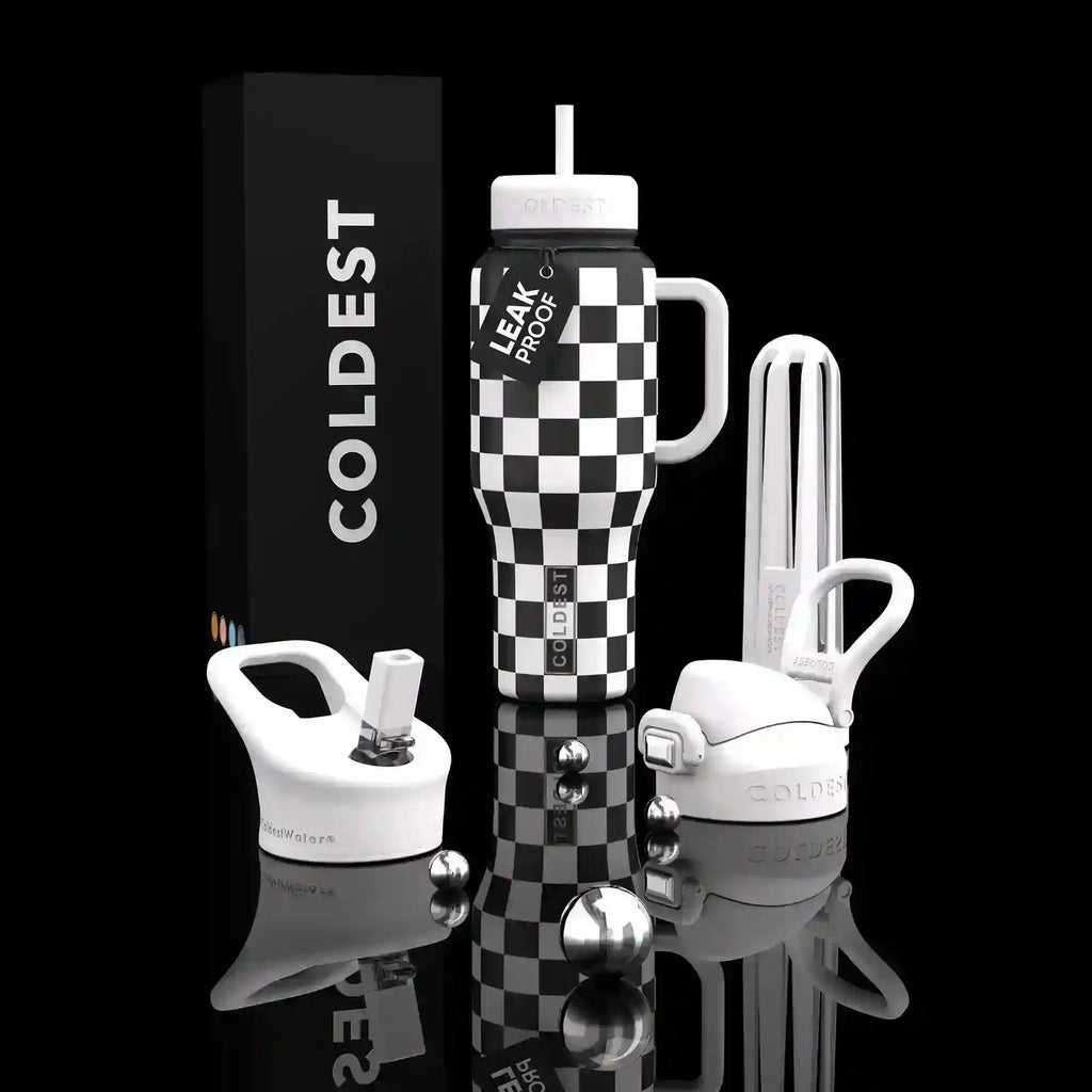COLDEST 46oz Leakproof Insulated Tumbler with 3 Lids