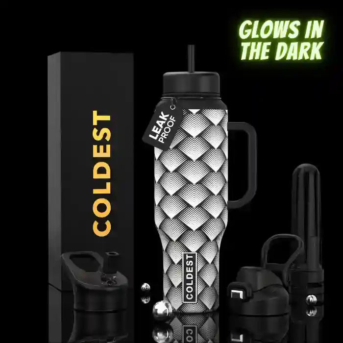 COLDEST 46oz Leakproof Insulated Tumbler with 3 Lids