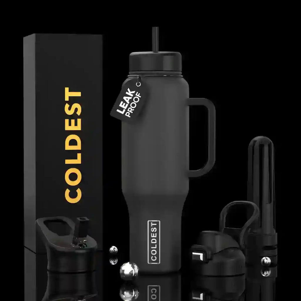 COLDEST 46oz Leakproof Insulated Tumbler with 3 Lids