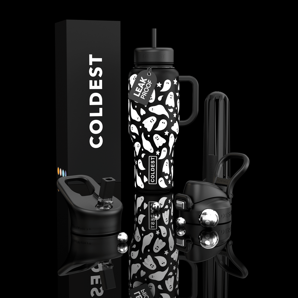 COLDEST 46oz Leakproof Insulated Tumbler with 3 Lids
