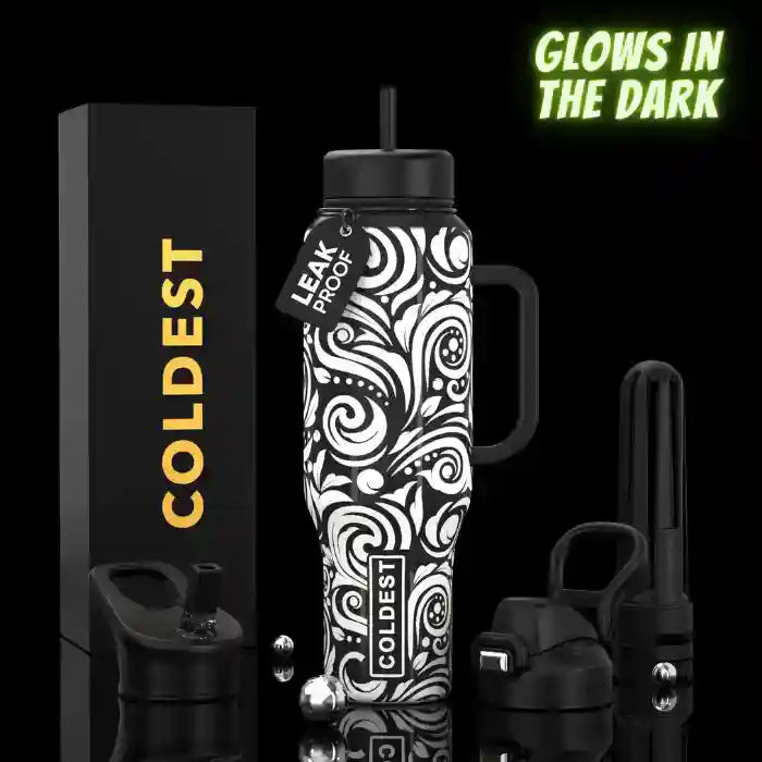 COLDEST 46oz Leakproof Insulated Tumbler with 3 Lids