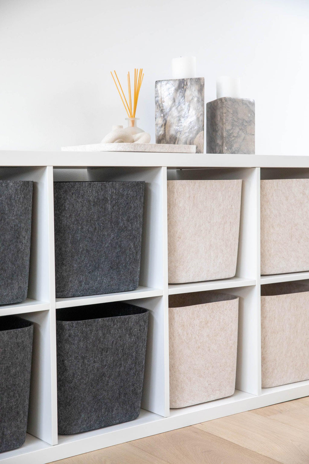 Sculpted Storage Bin for Shelves, Closets & Home Organization